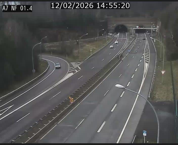 Caméra autoroute Luxembourg A7 - Echangeur Waldhaff - direction Tunnel Stafelter