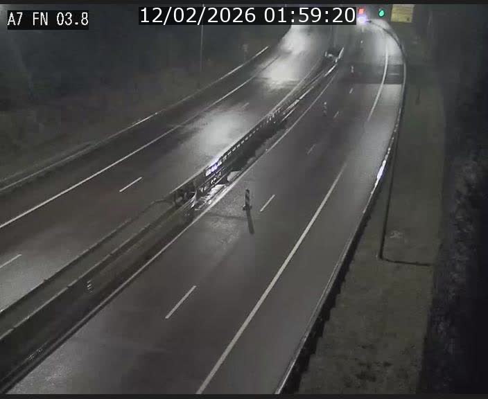 Caméra autoroute Luxembourg A7 - Passage à gibier Rëngelbour - direction Tunnel Stafelter