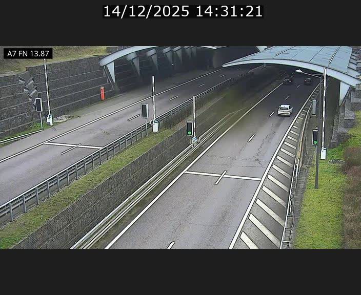 Caméra trafic Luxembourg - A7, Tunnel Gousselerbierg, entrée nord, direction Lorentzweiler