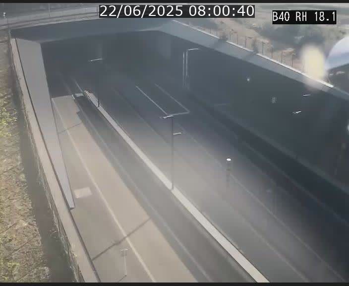 Webcam sur la route de contournement d'Esch-Belval avant le tunnel Central Gate au niveau de la porte de France et du radar fixe