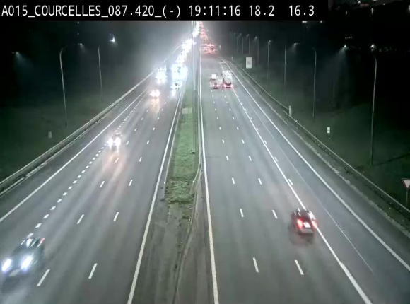 Webcam autoroute Belgique - Viesville - E42 direction Mons - BK 84.35