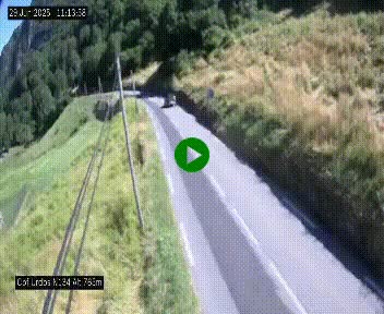 Webcam dans les Pyrénées Atlantique au niveau du col d'Urdos et du fort du Pourtalet sur la N134, en direction du Col et du tunnel du Somport, à 765 mètres d'altitude