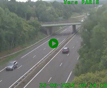 Caméra routière sur l'autoroute A20 au nord de Limoges, à la jonction avec la N520. Vue orientée vers Paris