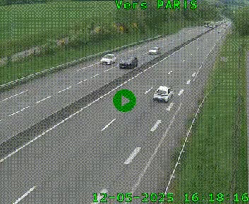 Caméra routière sur l'autoroute A20 à Saint-Hilaire-Bonneval, au sud de Limoges. Vue orientée vers Paris
