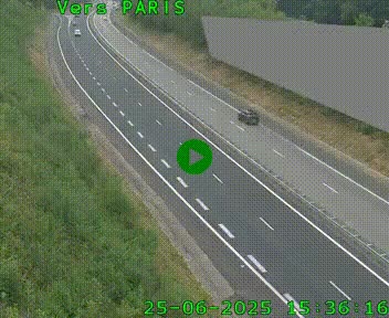 Caméra routière sur l'autoroute A20 à Saint-Pardoux-l'Ortigier, à la jonction avec l'A89. Vue orientée vers Paris
