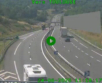Caméra routière sur l'autoroute A20 à Noailles, en périphérie de Brive-la-Gaillarde. Vue orientée vers Toulouse