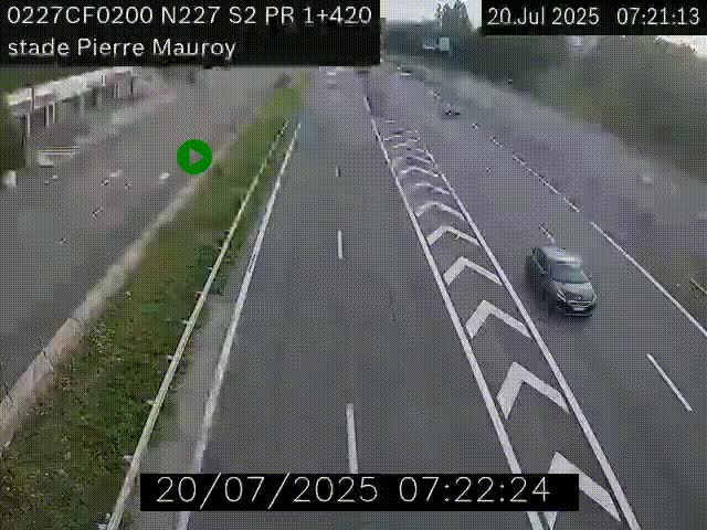 Webcam à hauteur du Stade Pierre Mauroy à Villeneuve d'Ascq sur la N227. Vue orientée vers Mons-en-Baroeul