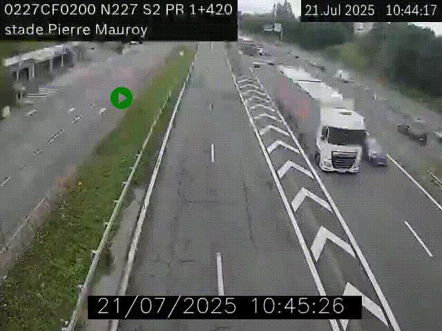 Webcam à hauteur du Stade Pierre Mauroy à Villeneuve d'Ascq sur la N227. Vue orientée vers Mons-en-Baroeul