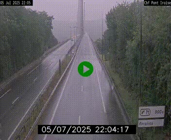 Webcam sur la N165 après le Pont de l'Iroise, à l'entrée de Brest