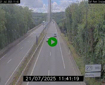 Webcam sur la N165 après le Pont de l'Iroise, à l'entrée de Brest