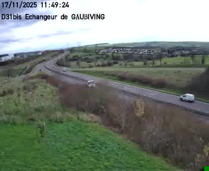 Dispositif d’observation sur D31bis (France) à Gaubiving, en direction de Sarreguemines, offrant une visualisation fiable des conditions de circulation.