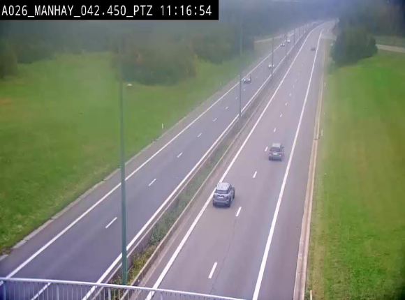 Webcam autoroute A26/E25 à hauteur de Manhay, à la jonction avec la N651 en direction de Liège - BK 42.4