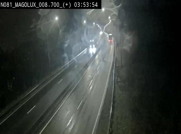 Webcam sur la N81 (E411) à hauteur de la jonction avec la N883. Vue orientée vers Longwy