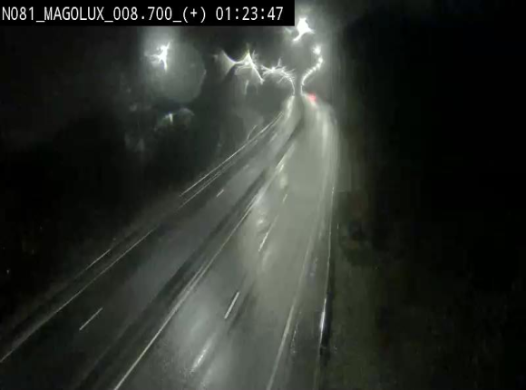 Webcam sur la N81 (E411) à hauteur de la jonction avec la N883. Vue orientée vers Longwy
