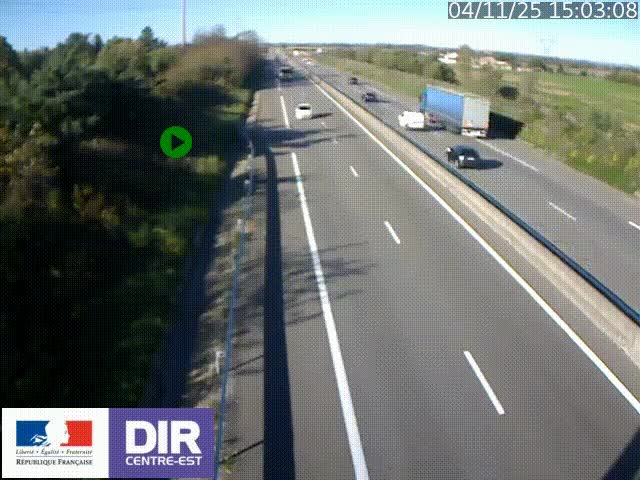 Webcam sur le contournement de Valence, sur la Nationale 7, à la jonction avec la N532, caméra orientée vers Grenoble