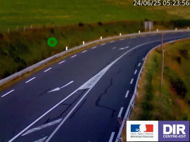 Webcam sur le col Pin Bouchain, vue orientée vers Roanne, en provenance de Lyon sur la nationale 7 (N7)