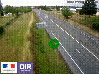 Webcam à Mably, à proximité de Roanne en direction de Moulins sur la N7