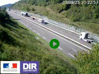 Webcam au niveau du col de Bois Clair à hauteur de Cluny sur la N79. Vue orientée vers Mâcon