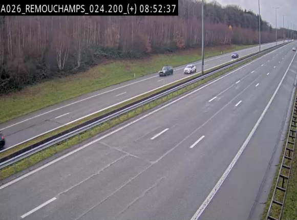 Webcam à hauteur de Spa entre la sortie Remouchamps et la sortie Stavelot. Vue orientée vers les Ardennes