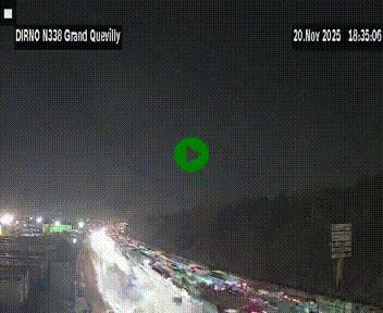 Webcam routière sur N338 à hauteur de Grand-Quevilly en périphérie de Rouen. Vue orientée vers Rouen