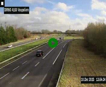 Webcam autoroute A150 à hauteur de La Vaupalière en périphérie de Rouen. Vue orientée vers Rouen