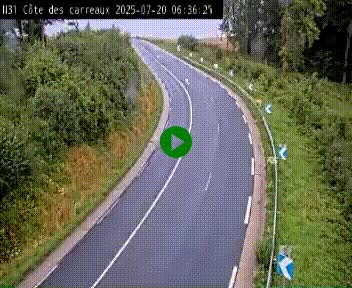 Webcam en haut de la Côte des Carreaux sur la N31 à Avesnes-en-Bray. Vue orientée vers Rouen