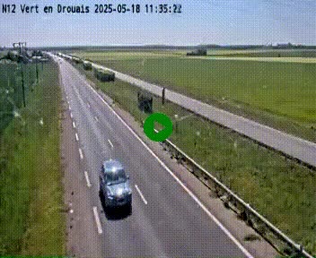 Webcam à hauteur de Vert-en-Drouais sur la N12, en périphérie de Dreux. Vue orientée vers Alençon