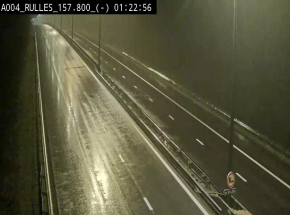 Webcam à Marbehan sur l'E411 à hauteur de la sortie 28a Rulles. Vue orientée vers Bruxelles