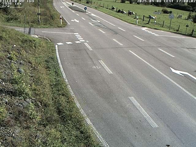 Webcam sur la RD164 à Tilleux. Vue orientée vers Neufchâteau