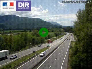 Caméra trafic à Meylan sur la Rocade-Sud de Grenoble en direction d'Aix-en-Provence