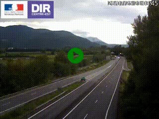 Caméra trafic à Meylan sur la Rocade-Sud de Grenoble en direction d'Aix-en-Provence