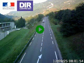 Web cam sur la N90 à Aime, en provenance de Bourg-Saint-Maurice et en direction d'Albertville