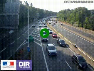 Caméra autoroute sur A6 - Valvert, près de Lyon, en direction de Paris, à hauteur de la sortie 36 Porte du Valvert