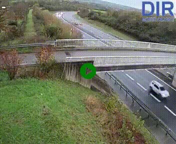 Webcam sur A84 à hauteur de Pont-Farcy, au niveau du pont autoroutier sur la Vire, au sud de Saint-Lô