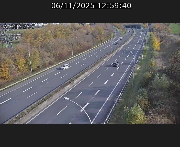 Traffic live webcam Luxembourg Frisange - A13 direction Allemagne - BK 26