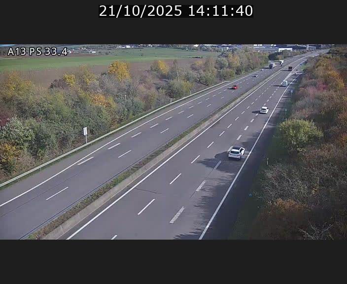 Webcam trafic sur A13 à hauteur de Mondorf-les-Bains en direction d'Altwies