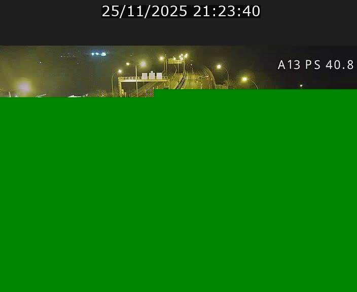 Webcam autoroute A13 à la sortie est du tunnel Markusbierg à Schengen. Vue sur le pont de la Moselle, vers l'Allemagne
