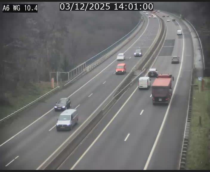 Traffic live webcam Luxembourg Mamer - A6 - BK 10.4 - direction Luxembourg/France/Allemagne