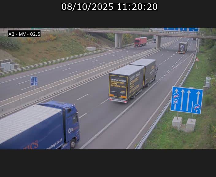 Webcam autoroute A3 au Luxembourg à proximité de la Croix de Gasperich. Vue orientée vers Luxembourg