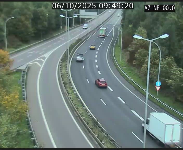 Caméra autoroute Luxembourg A7 - Echangeur A1/A7 Grünewald direction Tunnel Stafelter
