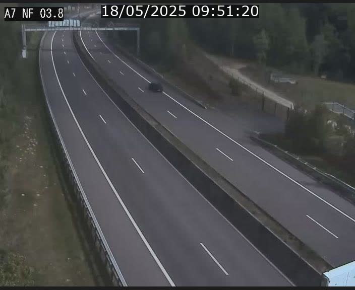 Webcam autoroute A7 au Luxembourg à la sortie du Tunnel Stafelter vers le Nord