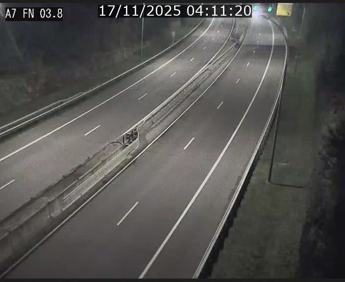 Caméra autoroute Luxembourg A7 - Passage à gibier Rëngelbour - direction Tunnel Stafelter