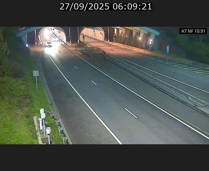 Caméra trafic Luxembourg - A7, Tunnel Gousselerbierg, entrée sud, direction Mersch