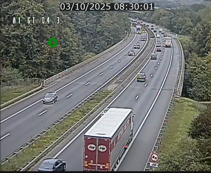 Traffic live webcam Luxembourg Itzig - A1 direction Sandweiler - BK 4.3