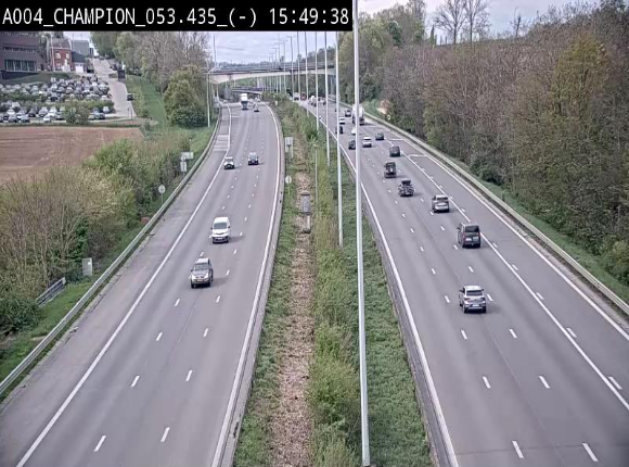Webcam E411 à Champion, à proximité de Namur. Vue orientée vers Bruxelles