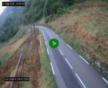 Webcam dans les Pyrénées Atlantique au niveau du col d'Urdos et du fort du Pourtalet sur la N134, en direction du Col et du tunnel du Somport, à 765 mètres d'altitude