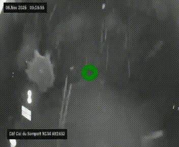 Webcam au col du Somport, côté français, sur la N134, dans les Pyrénées, en direction de l'Espagne, à 1632 mètres d'altitude