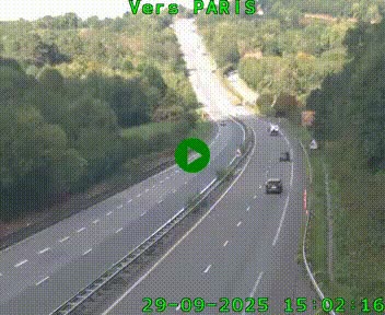 Caméra routière sur l'autoroute A20 à Bessines-sur-Gartempe. Vue orientée vers Paris