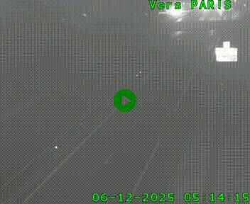 Caméra routière sur l'autoroute A20 au nord de Limoges, à la jonction avec la N520. Vue orientée vers Paris