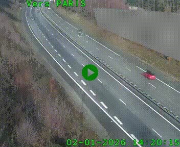 Caméra routière sur l'autoroute A20 à Saint-Pardoux-l'Ortigier, à la jonction avec l'A89. Vue orientée vers Paris